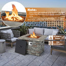 Stanford 34.5" Square Grey Faux Stone LP Fire Table with Lava Rocks and Cover - 50,000 BTU - Seasonal Overstock