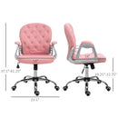 Stella Diamond Tufted Vanity Task Chair - Pink Faux Leather - Seasonal Overstock