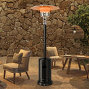 50,000 BTU Outdoor Standing Propane Patio Heater with Wheels - Black - Seasonal Overstock