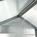 Greenhouses, 6' x 6.2' Walk-In Aluminum Frame Greenhouse with Polycarbonate Panels, Swing Door - Silver - Seasonal Overstock