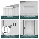 9' x 6.4' Outdoor Storage Shed - Silver Grey - Seasonal Overstock