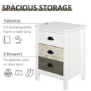 Arya 3 Drawer Multi Tone Farmhouse Bedside Night Table - Seasonal Overstock