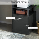 Casey Wood Computer Desk with Cabinet and Shelves - Black - Seasonal Overstock