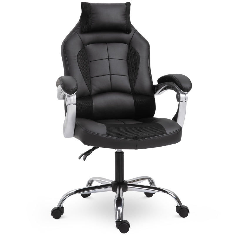 Flyta Ergonomic Executive Faux Leather Black Office Gaming Chair - Seasonal Overstock