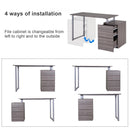 Desks, Gaetano Industrial Style Desk & File Cabinet - Silver Maple - Seasonal Overstock