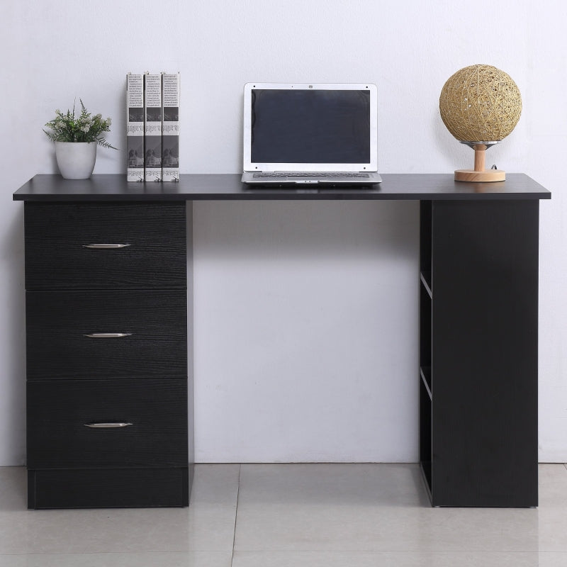 Joli Computer Writing Desk with 3 Shelves & 3 Drawers - Black - Seasonal Overstock