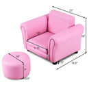 Kids Furniture, Kids Casa Kids Chair and Ottoman Set - Pink - Seasonal Overstock
