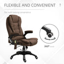 Maverick Luxury Executive Chair with Vibration Massage and Reclining - Brown Fabric - Seasonal Overstock