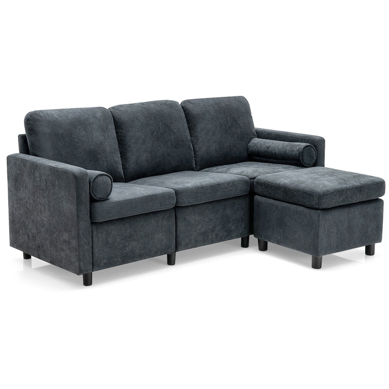 Moxie 73" 3-Seat Adjustable Grey Sectional Sofa - Seasonal Overstock