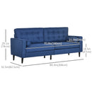 Sofas, Oliver 80" Blue Button Tufted Mid Century Modern Sofa - Seasonal Overstock