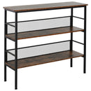 Petr Rustic Brown Industrial 3-Tier Bookshelf - Seasonal Overstock