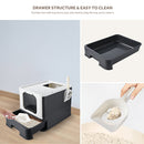 Portable Cat Litter Box with Feet Cleaning Top Exit - Seasonal Overstock