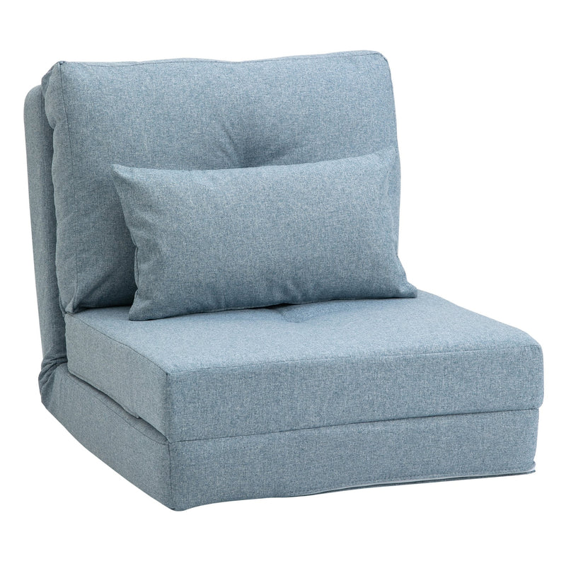 Remi Reclining Floor Lounger Chair Blue - Seasonal Overstock