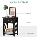 Selina Black Accent End Table with Drawer - Seasonal Overstock