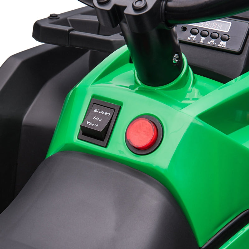 12V Kids Ride-On Four Wheeler ATV 1 Seater with MP3 & Headlights - Green - Seasonal Overstock