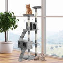 Pet Accessories, 5.6ft Multi-Level Cat Tree in Grey - Seasonal Overstock