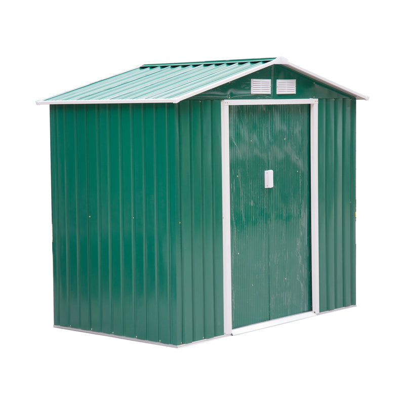 7' x 4' Green Metal Storage Shed - Seasonal Overstock