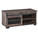 Abram Dark Brown Barn Door Farmhouse Coffee Table - Seasonal Overstock