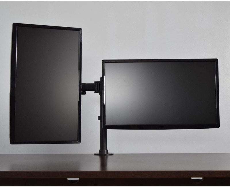 Adjustable Dual Monitor Desktop Stand for 13-27" Monitors - Seasonal Overstock