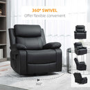 Recliner Chair, Amaris Manual Swivel Recliner Chair with Vibration Massage - Black - Seasonal Overstock