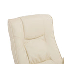 Reclining Chairs, Kenton Faux Leather Chair and Ottoman - Cream - Seasonal Overstock