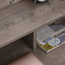 Fides Writing Desk with Storage Drawers and Hutch - Grey - Seasonal Overstock