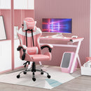 Koral Pink Gaming Chair with Adjustable Head Pillow and Lumbar Support - Seasonal Overstock