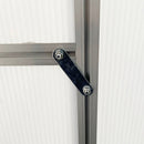 8' x 4' Lean-To Aluminum Frame Walk-In Greenhouse with Polycarbonate Panels, Sliding Door - Green