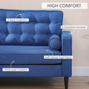 Sofas, Oliver 80" Blue Button Tufted Mid Century Modern Sofa - Seasonal Overstock