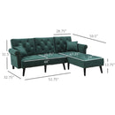 Sofas, Rivo 82" Sectional Sofa Bed in Green - Seasonal Overstock