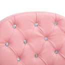 Stella Diamond Tufted Vanity Task Chair - Pink Faux Leather - Seasonal Overstock