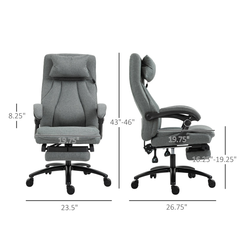 Thames High Back Office Chair with Footrest and Vibration Pillow - Seasonal Overstock