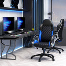 Vega Diamond Stitch Faux Leather Office Gaming Chair - Blue - Seasonal Overstock