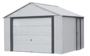 Sheds, Garages & Carports, 12' x 10' Murryhill Steel Storage Shed Building With Roll Up Door - Flute Grey - Seasonal Overstock
