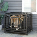 45" Heavy Duty Steel Dog Crate with Casters - Seasonal Overstock