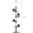 Cat Trees, Floor To Ceiling 5 Tier Cat Tree in Grey - Seasonal Overstock