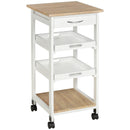 Adina 4-Tier Rolling Kitchen Island & Serving Cart - White - Seasonal Overstock