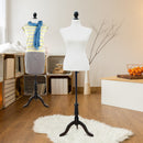 Mannequins, Dressmaker 27" Torso Mannequin Stand in White - Seasonal Overstock