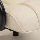 Reclining Chairs, Kenton Faux Leather Chair and Ottoman - Cream - Seasonal Overstock