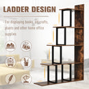 Greyson 5 Tier Rustic Brown Staircase Bookshelf - Seasonal Overstock