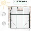 6' x 4' Lean-To Aluminum Frame Walk-In Greenhouse with Polycarbonate Panels, Sliding Door - Green