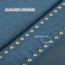 Benches, Osman 47" Nailhead Blue Upholstered Storage Bench - Seasonal Overstock