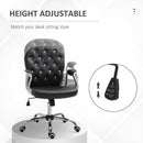 Stella Diamond Tufted Vanity Task Chair - Black Faux Leather - Seasonal Overstock