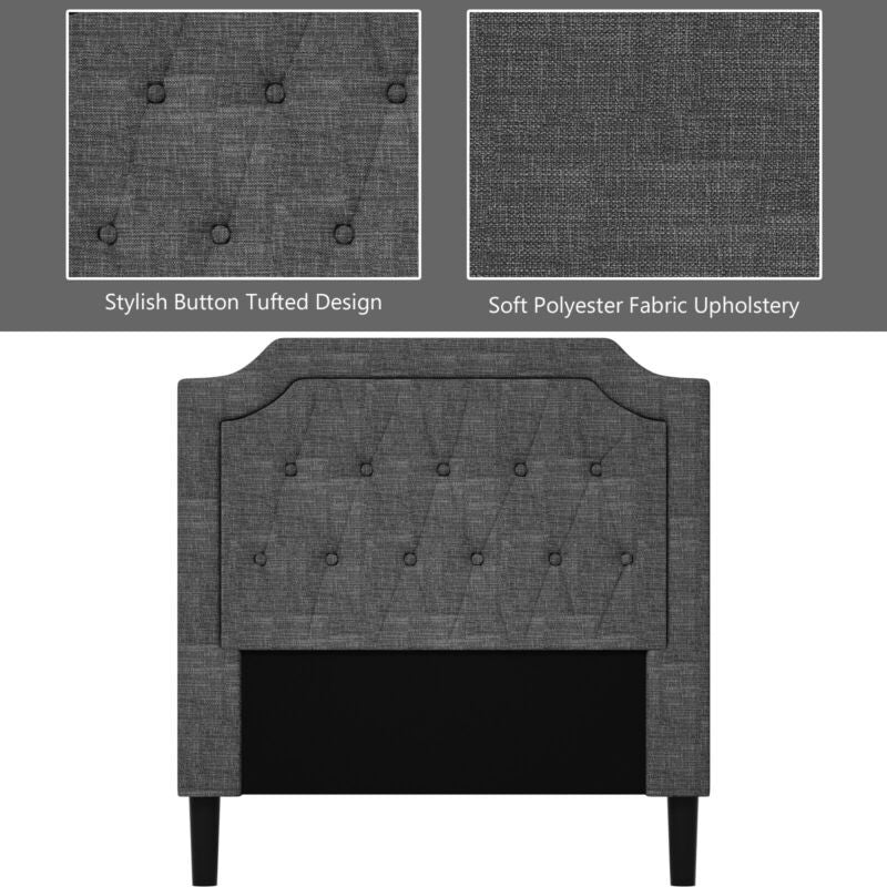 Tula Twin Size Grey Upholstered Platform Bed - Seasonal Overstock