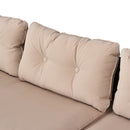 Vina 3pc Outdoor Patio Sofa with RHF Chaise and Table - Beige / Brown - Seasonal Overstock