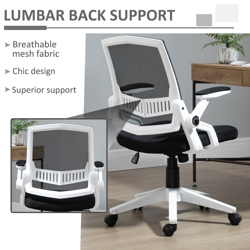Wesley Mesh Back Task Chair with Flip Up Arm Rest White - Seasonal Overstock