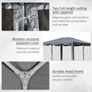 10' x 13' Party Gazebo Canopy Tent with Mesh Walls - Grey - Seasonal Overstock