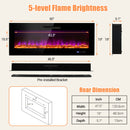 Fireplaces, 50" Wall Mounted Built-In Recessed Electric Fireplace with Crystal & Log - Seasonal Overstock