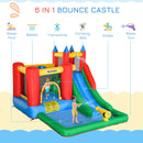 Bouncy Castles, 6 in 1 Bouncy Castle With Water Slide 11.5' x 8.8' x 7' - Seasonal Overstock