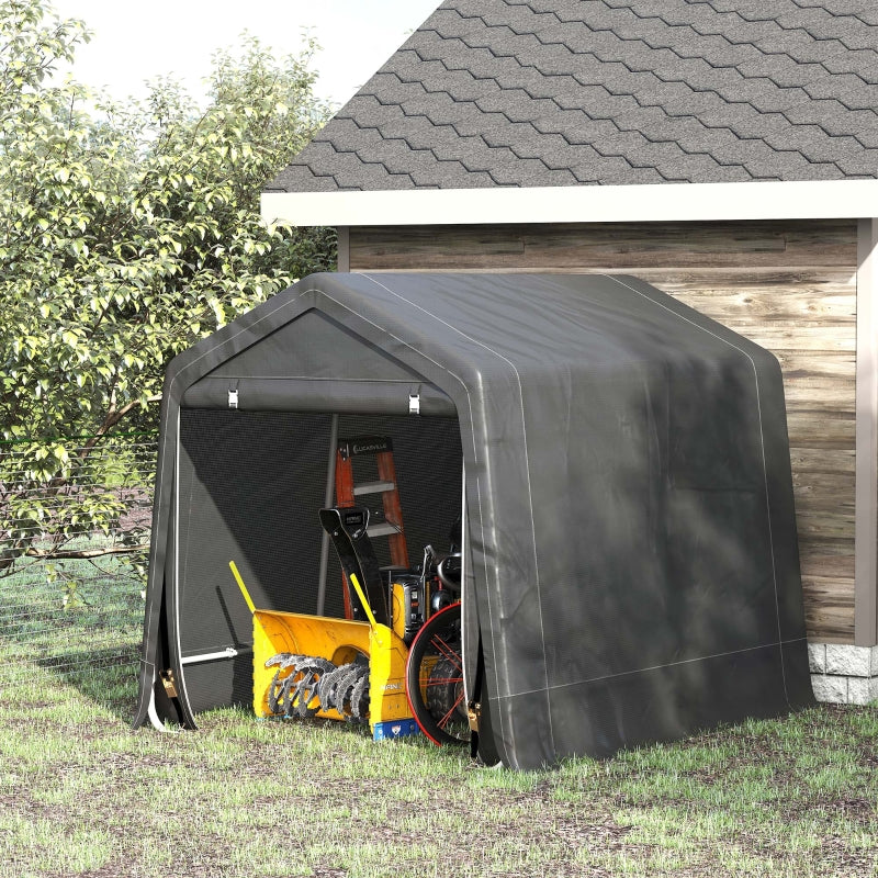 9' x 8' Dark Grey Heavy Duty Outdoor Portable Storage Shed - Seasonal Overstock